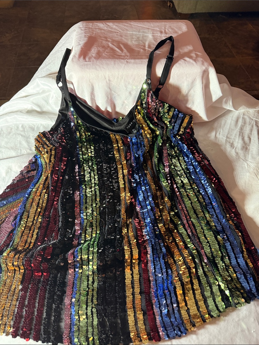 Torrid Multicolor Sequin Stripe Tank Top